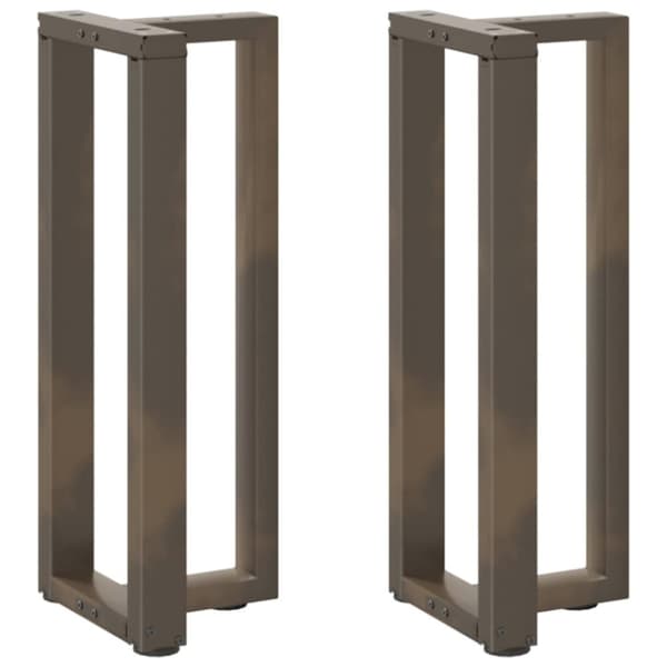 vidaXL Konsolbordsben T-formad 2 st naturstål 38x25x(72-73) cm stål