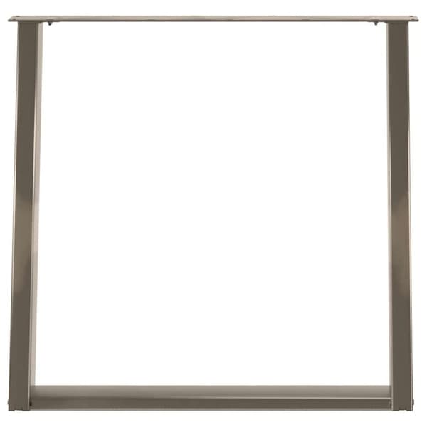 vidaXL Matbordsben U-formad 2 st naturstål 70x(72-73) cm stål