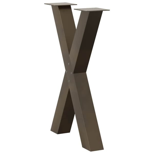 vidaXL Ruokapöydän jalat X-muotoiset 2 kpl Luonnonvärinen teräs 60x(72-73) cm Teräs