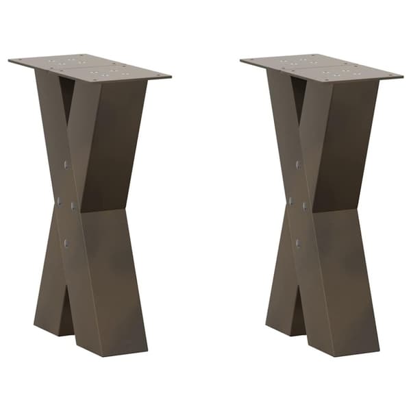 vidaXL sofabordben X-formet 2 stk. naturstål 28x(42-43) cm stål