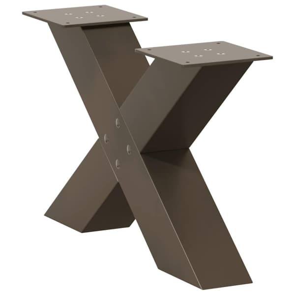 vidaXL sofabordben X-formet 2 stk 60x(30-31) cm stål sort