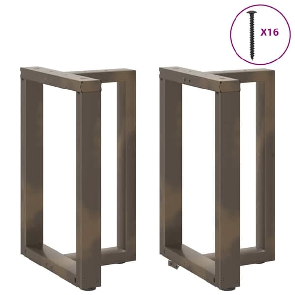 vidaXL Matbordsben T-formad 2 st naturstål 50x35x(72-73) cm stål