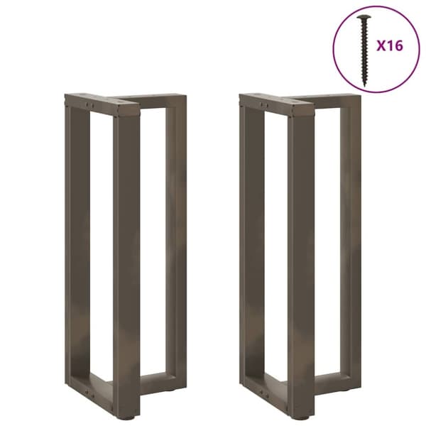 vidaXL Barbordben T-formet 2 stk svart 50x35x(100-101) cm stål