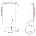 Pikkukuva 10 / 10: vidaXL Spisebordsben U-formet 2 stk. naturstål 50x(72-73) cm stål