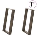 Pikkukuva 1 / 10: vidaXL Spisebordsben U-formet 2 stk. naturstål 50x(72-73) cm stål