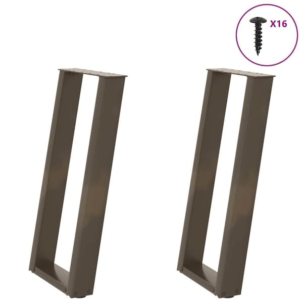 vidaXL konsolbordsben U-formet 2 stk. naturstål 38x(72-73) cm stål