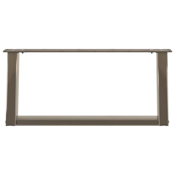 vidaXL Sohvapöydän jalat U-muotoiset 2 kpl Luonnonvärinen teräs 60x(30-31) cm Teräs