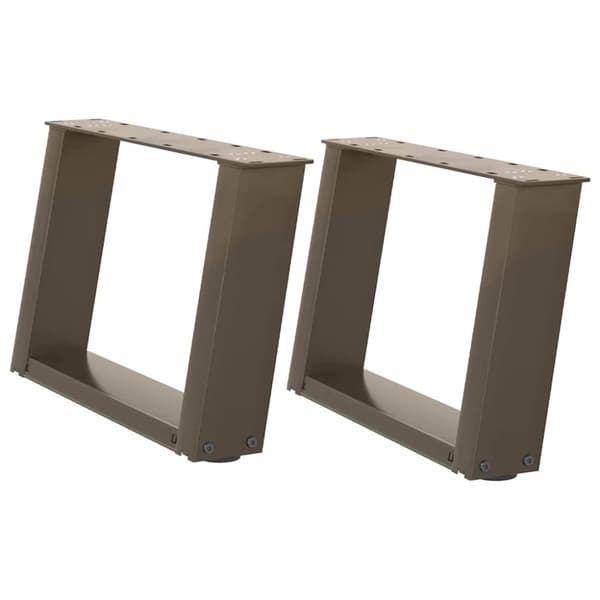 vidaXL Salongbordben U-formet 2 stk naturstål 50x(30-31) cm stål