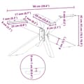 Miniatyrbilde 9 av 9: vidaXL Salongbordben edderkoppformet svart 98x58x(42-43) cm stål