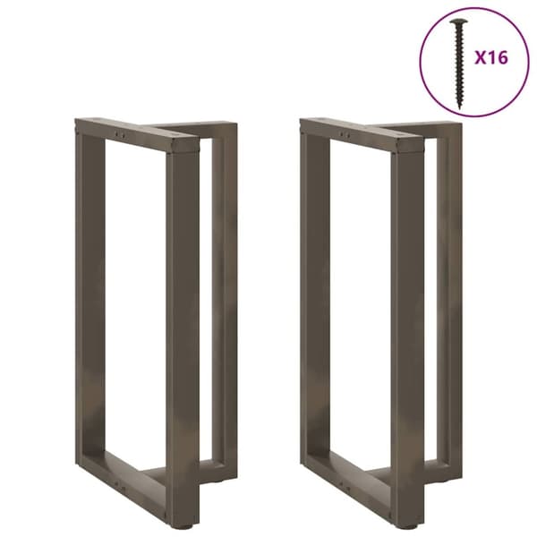vidaXL Barbordben T-formet 2 stk svart 60x35x(100-101) cm stål