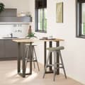 Miniatyrbilde 2 av 10: vidaXL Barbordben T-formet 2 stk svart 60x35x(100-101) cm stål