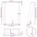 Miniatyrbilde 10 av 10: vidaXL Salongbordben U-formet 2 stk naturstål 38 x (42-43) cm stål