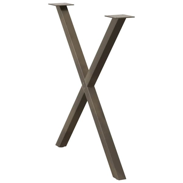 vidaXL Spisebordsben X-formet 2 stk. naturstål 80x(72-73) cm stål