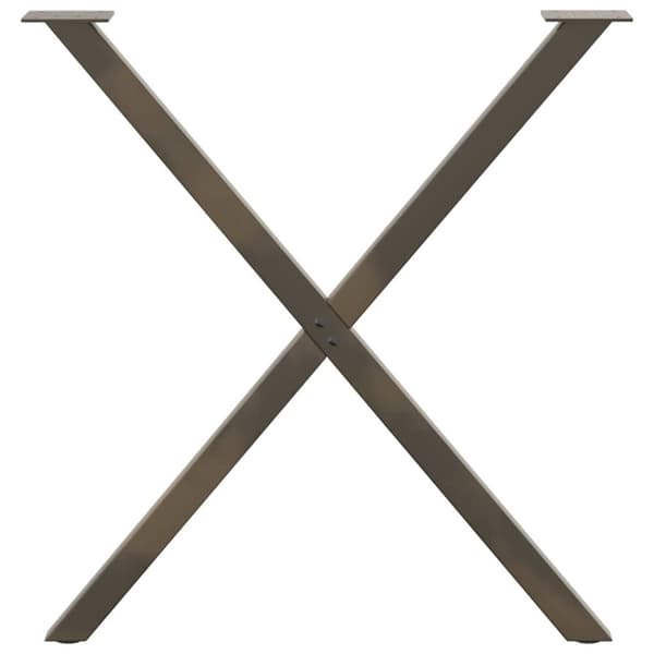 vidaXL Spisebordsben X-formet 2 stk. naturstål 80x(72-73) cm stål