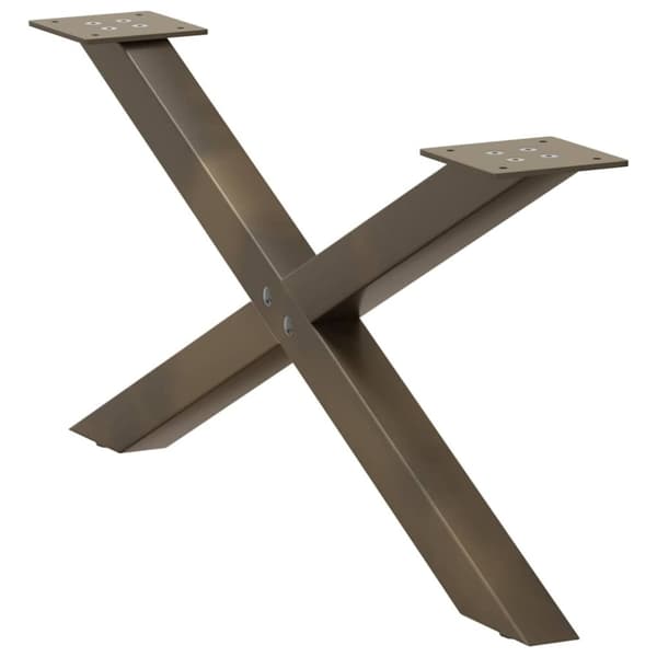 vidaXL Salongbordben X-formet 2 stk naturell 70x(30-31) cm stål