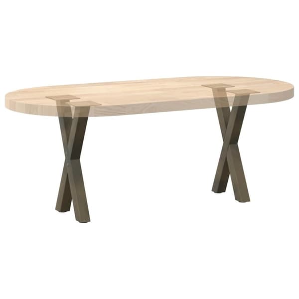 vidaXL Sohvapöydän jalat X-muotoiset 2 kpl Luonnonvärinen teräs 28x(42-43) cm Teräs