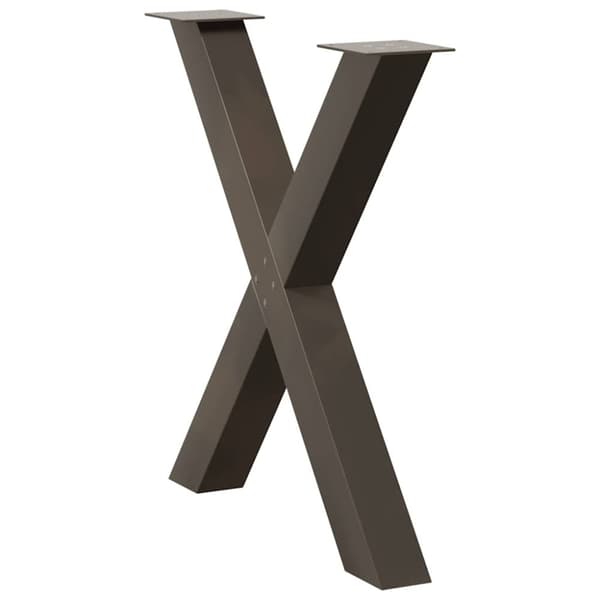 vidaXL Spisebordsben X-formet 3 stk. naturstål 70x(72-73) cm stål