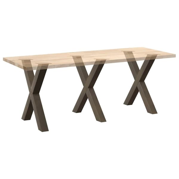 vidaXL Spisebordsben X-formet 3 stk. naturstål 70x(72-73) cm stål