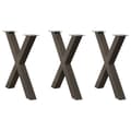 Miniatyrbillede 1 af 10: vidaXL Spisebordsben X-formet 3 stk. naturstål 70x(72-73) cm stål