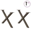 Pikkukuva 3 / 10: vidaXL Sohvapöydän jalat X-muotoiset 2 kpl Luonnonvärinen teräs 70x(42-43) cm Teräs