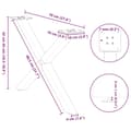 Pikkukuva 10 / 10: vidaXL Sohvapöydän jalat X-muotoiset 2 kpl Luonnonvärinen teräs 70x(42-43) cm Teräs