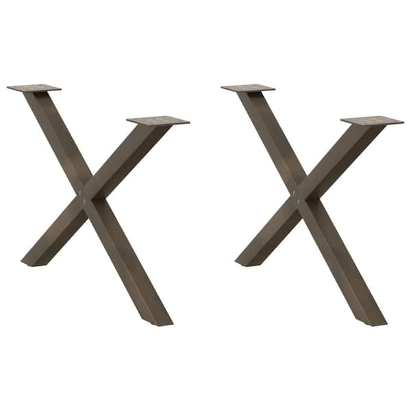 vidaXL Sohvapöydän jalat X-muotoiset 2 kpl Luonnonvärinen teräs 70x(42-43) cm Teräs