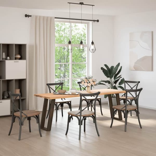 vidaXL Konsollbordben U-formet 2 stk naturstål 38 x (72-73) cm stål