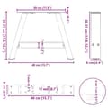Pikkukuva 10 / 10: vidaXL Sohvapöydän jalat A-muotoiset 2 kpl 40x(30-31) cm teräs