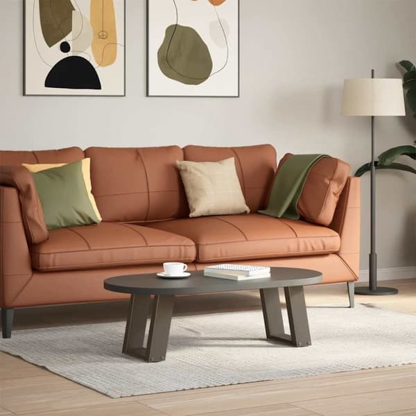 vidaXL sofabordben U-formet 2 stk. naturstål 30x(30-31) cm stål