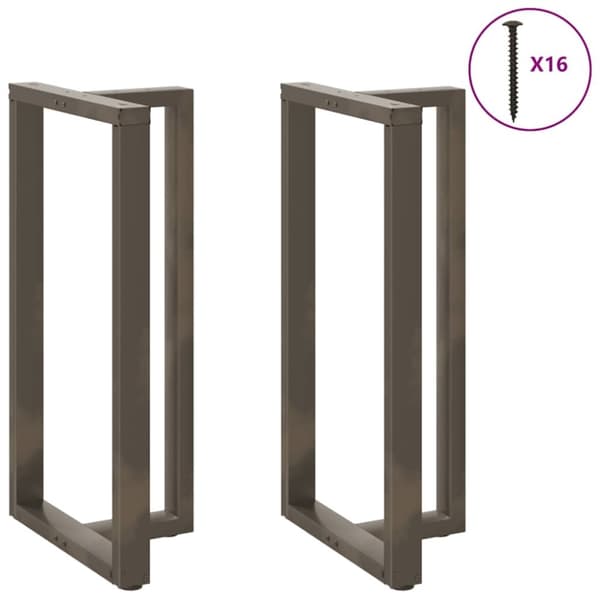 vidaXL Barbordben T-formet 2 stk svart 60x35x(110-111) cm stål