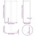 Miniatyrbilde 10 av 10: vidaXL Barbordben T-formet 2 stk svart 60x35x(110-111) cm stål