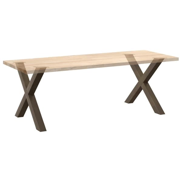 vidaXL Spisebordsben X-formet 2 stk. naturstål 90x(72-73) cm stål