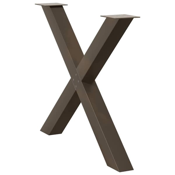 vidaXL Spisebordsben X-formet 3 stk. naturstål 90x(72-73) cm stål