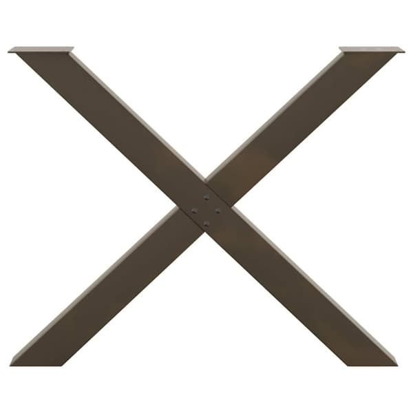 vidaXL Spisebordsben X-formet 3 stk. naturstål 90x(72-73) cm stål