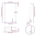 Miniatyrbilde 10 av 10: vidaXL Spisebordben U-formet 2 stk naturstål 60 x (72-73) cm stål