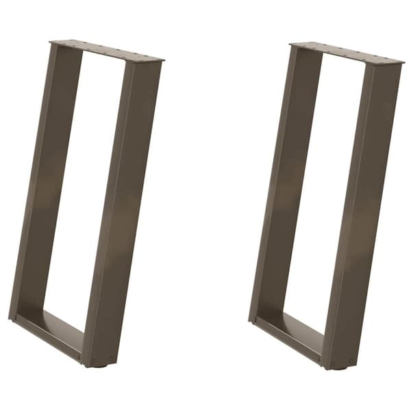 vidaXL Spisebordben U-formet 2 stk naturstål 60 x (72-73) cm stål