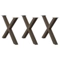 Miniatyrbild 1 av 10: vidaXL Matbordsben X-formad 3 st naturstål 90x(72-73) cm stål