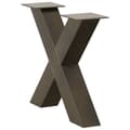 Pikkukuva 4 / 10: vidaXL Sohvapöydän jalat X-muotoiset 2 kpl Luonnonvärinen teräs 60x(42-43) cm Teräs