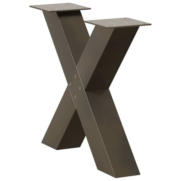 vidaXL Sohvapöydän jalat X-muotoiset 2 kpl Luonnonvärinen teräs 60x(42-43) cm Teräs
