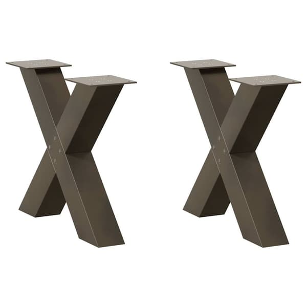 vidaXL sofabordben X-formet 2 stk. naturstål 60x(42-43) cm stål