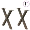 Miniatyrbillede 3 af 10: vidaXL sofabordben X-formet 2 stk. naturstål 60x(42-43) cm stål