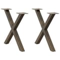 Miniatyrbillede 1 af 10: vidaXL sofabordben X-formet 2 stk. naturstål 60x(42-43) cm stål