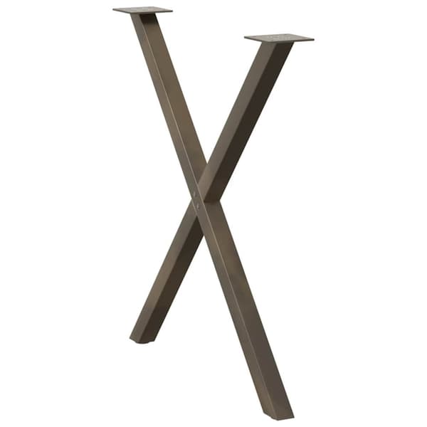 vidaXL Matbordsben X-formad 2 st naturstål 70x(72-73) cm stål