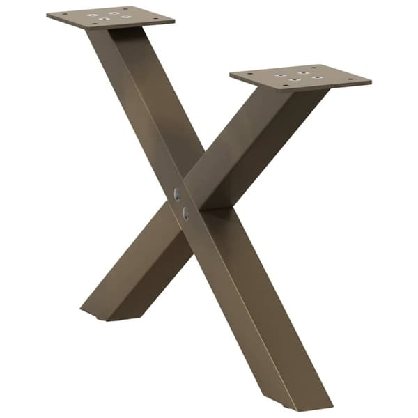 vidaXL Salongbordben X-formet 2 stk naturstål 60 x (30-31) cm stål