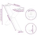 Miniatyrbilde 10 av 10: vidaXL Salongbordben X-formet 2 stk naturstål 60 x (30-31) cm stål