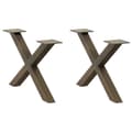 Miniatyrbilde 1 av 10: vidaXL Salongbordben X-formet 2 stk naturstål 60 x (30-31) cm stål