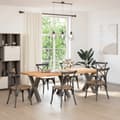 Miniatyrbilde 2 av 10: vidaXL Spisebordben X-formet 3 stk naturstål 70 x (72-73) cm stål