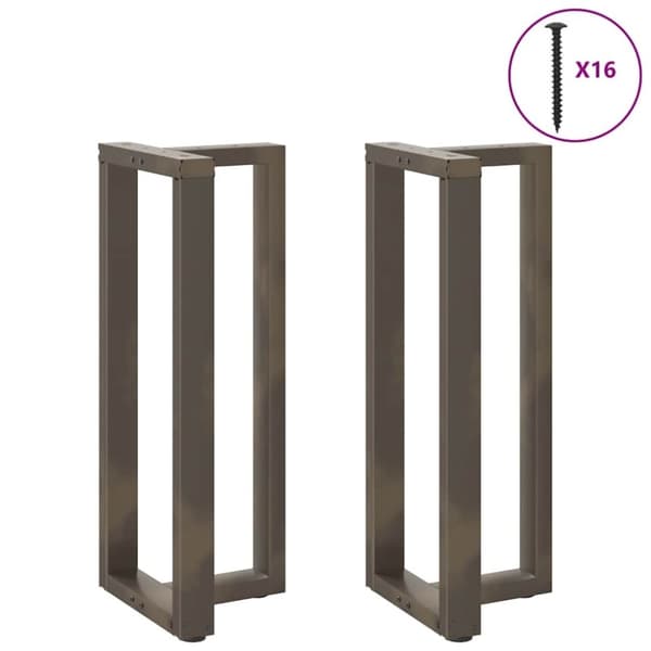 vidaXL Barbordsben T-formad 2 st naturstål 40x35x(100-101) cm stål