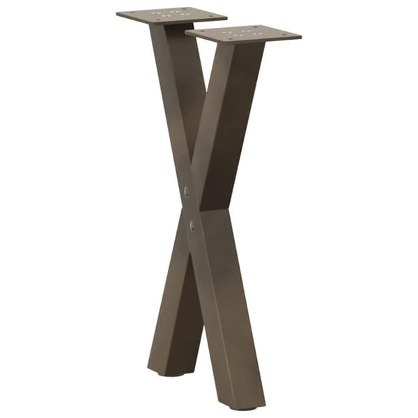 vidaXL Soffbordsben X-formade 2 st naturstål 28x(42-43) cm stål