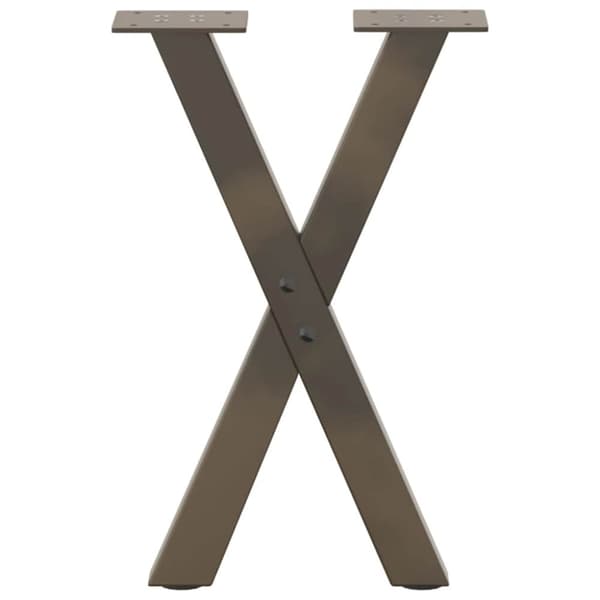 vidaXL Soffbordsben X-formade 2 st naturstål 28x(42-43) cm stål